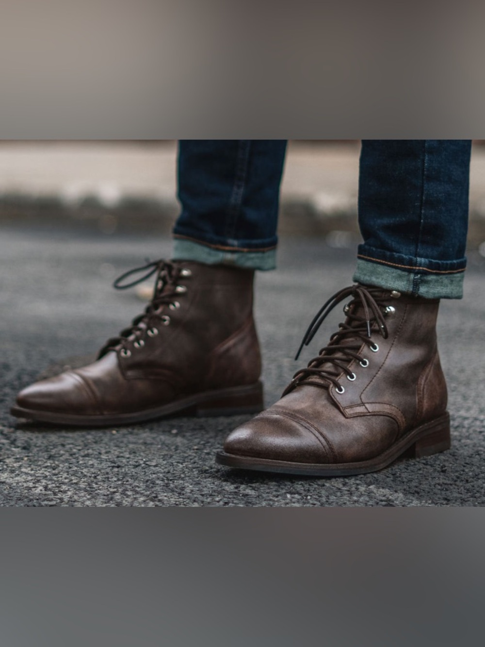 Thursday Boot Co NWOT Captain Lace Up Brown Leather Cap Toe Boots Sz 10